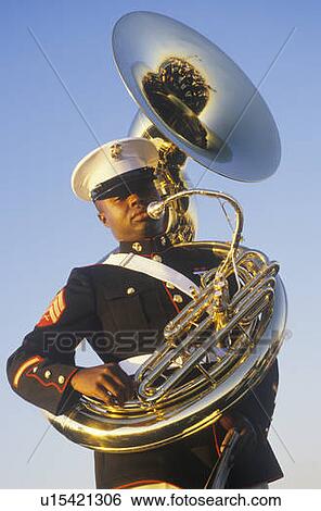 African-American Marine with Tuba View Large Photo Image Stock Photograph - African-American Marine with Tuba. Fotosearch