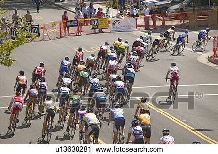 Stock Image - Amateur Men Bicyclists. Fotosearch