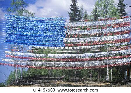 Stock Image - American Flag, Alaska, United States. Fotosearch