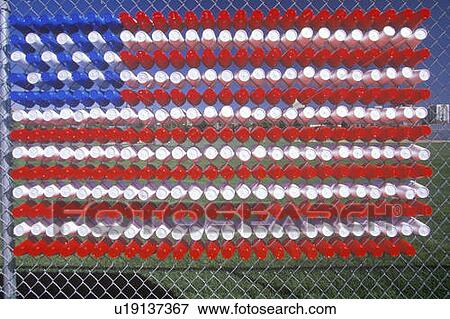 Stock Photo - American Flag Made of Plastic Cups. Fotosearch