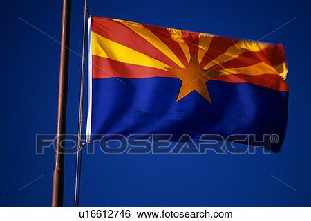 Arizona State Flag View Large Photo Image Stock Photograph - Arizona State Flag. Fotosearch