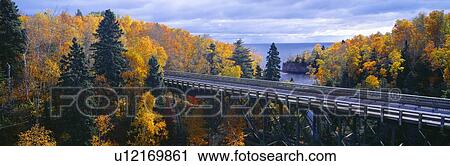 Stock Image - Baptism River into Lake Superior, Tettegouche State Park, Minnesota. Fotosearch