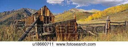 Stock Image - Barn, Last Dollar Road, Telluride, Colorado. Fotosearch