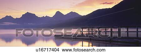 Picture - Boat dock at Lake McDonald, Glacier National Park, Montana. Fotosearch