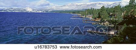 Boat Docks In Wintertime, Lake Tahoe, Nevada View Large Photo Image Stock Image - Boat Docks In Wintertime, Lake Tahoe, Nevada. Fotosearch