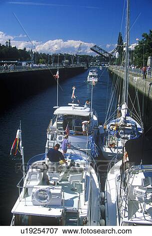 Boats going locks View Large Photo Image Stock Photo - Boats going locks. Fotosearch