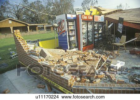 Picture - Brick Wall After Hurricane Andrew . Fotosearch