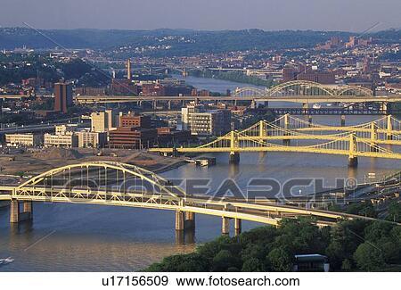 Bridges over the Allegheny River, Pittsburgh, PA View Large Photo Image Stock Photo - Bridges over the Allegheny River, Pittsburgh, PA. Fotosearch