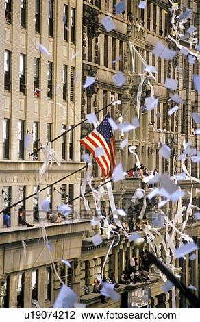 Stock Image - Buildings in Ticker Tape Parade, New York City, New York. Fotosearch