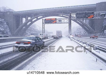 Cars in winter storm View Large Photo Image Stock Photo - Cars in winter storm. Fotosearch