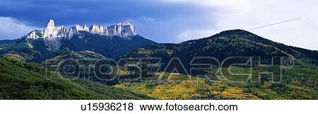 Stock Photo - Cimarron Mountain Range in Uncompahgre National Forest, Ridgeway, Colorado. Fotosearch