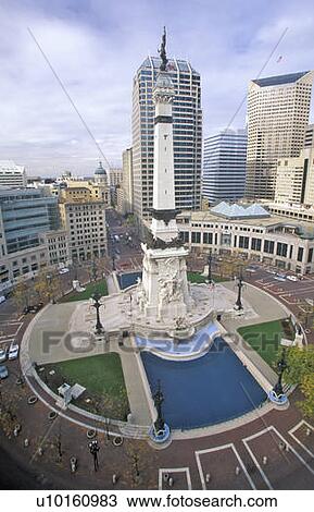 Stock Image - Circular Town Center, Indianapolis, Indiana. Fotosearch