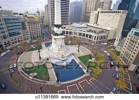 Circular Town Center, Indianapolis, Indiana View Large Photo Image Stock Photo - Circular Town Center, Indianapolis, Indiana. Fotosearch