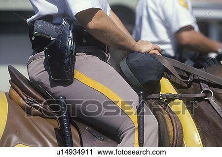 Stock Image - Close-up of mounted police. Fotosearch