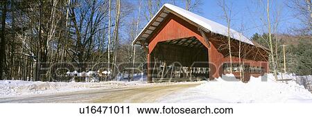 Covered Bridge, Stowe, Winter, Vermont View Large Photo Image Stock Image - Covered Bridge, Stowe, Winter, Vermont. Fotosearch