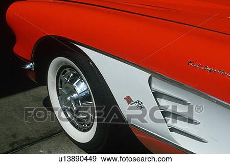Detail of front end of 1957 red and white Corvette View Large Photo Image Stock Photo - Detail of front end of 1957 red and white Corvette. Fotosearch
