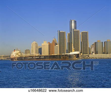 Stock Image - Detroit Skyline. Fotosearch