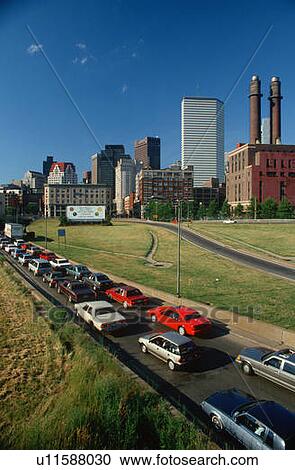Stock Image - Downtown rush hour traffic in Boston, Massachusetts. Fotosearch
