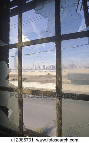 Downtown St. Louis through broken glass View Large Photo Image Stock Image - Downtown St. Louis through broken glass. Fotosearch