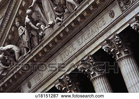 Exterior of the New York Stock Exchange View Large Photo Image Stock Photo - Exterior of the New York Stock Exchange. Fotosearch
