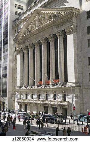 Exterior view of New York Stock Exchange on Wall Street, New York City, New York View Large Photo Image Picture - Exterior view of New York Stock Exchange on Wall Street, New York City, New York. Fotosearch