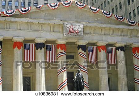 Federal Hall with decorations on Liberty Weekend, New York City, NY View Large Photo Image Stock Image - Federal Hall with decorations on Liberty Weekend, New York City, NY. Fotosearch