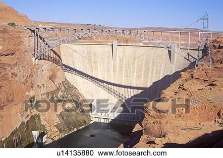 Stock Image - Glen Canyon Dam, Page, Arizona. Fotosearch
