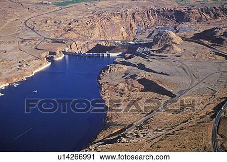 Stock Image - Glen Canyon Dam, Page, Arizona. Fotosearch