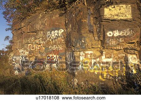 Graffiti on nature, WV View Large Photo Image Stock Photo - Graffiti on nature, WV. Fotosearch