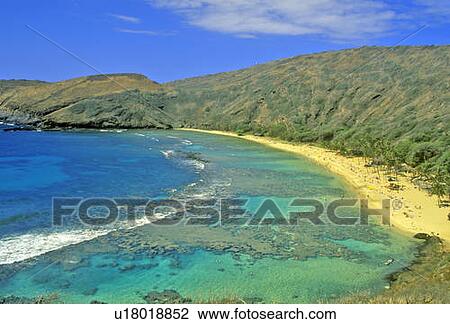 Stock Image - Hanauma Bay, Honolulu, Hawaii. Fotosearch