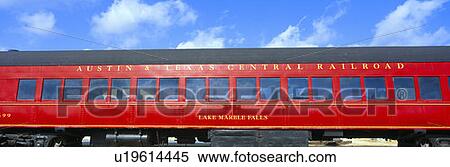 Historic red passenger car, Austin & Texas Central Railroad View Large Photo Image Stock Photography - Historic red passenger car, Austin & Texas Central Railroad. Fotosearch
