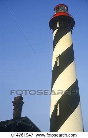 Stock Photo - Historic St. Augustine Lighthouse in St. Augustine, FL. Fotosearch