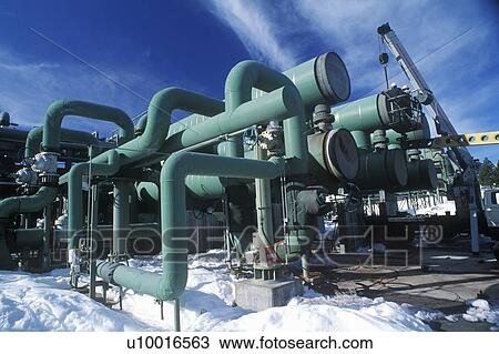 Stock Image - Hot water to electric power. Fotosearch