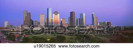 Houston Skyline, Memorial Park, Dusk, Texas View Large Photo Image Stock Photography - Houston Skyline, Memorial Park, Dusk, Texas. Fotosearch