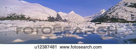 Stock Image - Icebergs in Portage Lake and Portage Glacier, Alaska. Fotosearch