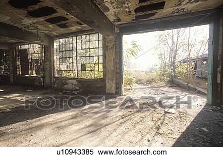 Stock Photography - Interior of decaying abandoned factory. Fotosearch