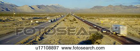 Stock Photo - Interstate 15, Near Las Vegas, After Winter Storm, Nevada. Fotosearch