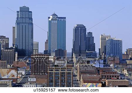 Stock Photo - Kansas City skyline from Crown Center, MO. Fotosearch