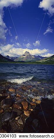 Stock Image - Lake Sherburne, Glacier National Park, Montana. Fotosearch