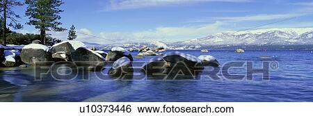 Stock Photograph - Lake Tahoe in Wintertime, Nevada. Fotosearch
