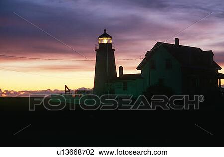 Lighthouse at sunset in Pemaquid Head, Maine View Large Photo Image Stock Image - Lighthouse at sunset in Pemaquid Head, Maine. Fotosearch