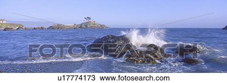 Stock Image - Lighthouse off Front Street, Crescent City, California. Fotosearch
