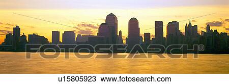 Lower Manhattan Skyline at Sunrise, from New Jersey View Large Photo Image Stock Image - Lower Manhattan Skyline at Sunrise, from New Jersey. Fotosearch