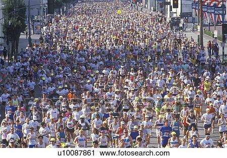 Stock Image - Marathon Runners. Fotosearch
