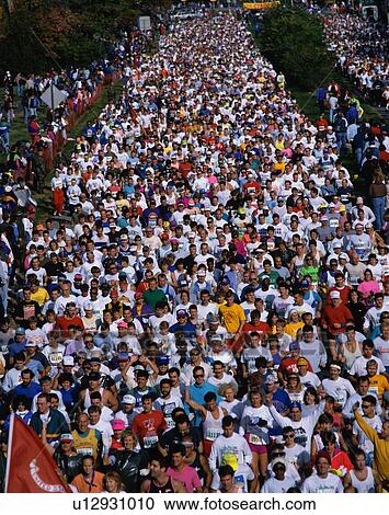 Stock Image - Marathon Runners. Fotosearch