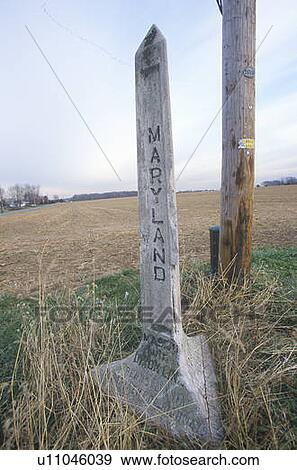 Marker at the Mason Dixon line View Large Photo Image Stock Photo - Marker at the Mason Dixon line. Fotosearch
