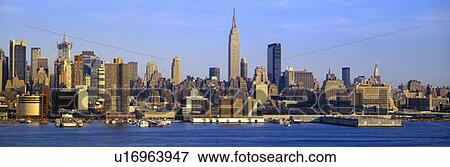 Midtown Manhattan from New Jersey View Large Photo Image Stock Photo - Midtown Manhattan from New Jersey. Fotosearch