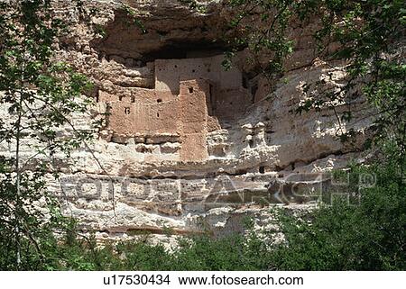 Picture - Montezuma castle Pueblo Village Indian Ruins, Arizona. Fotosearch