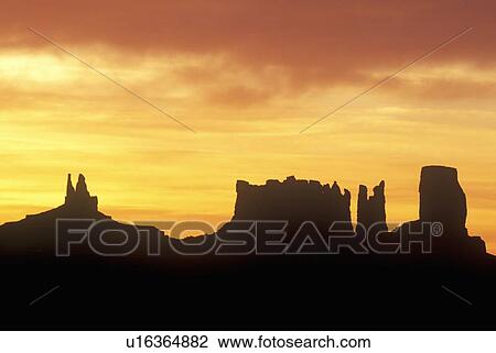 Stock Image - Monument Valley Tribal Park At Sunrise, Arizona. Fotosearch