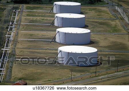 Stock Photograph - Oil tanks. Fotosearch